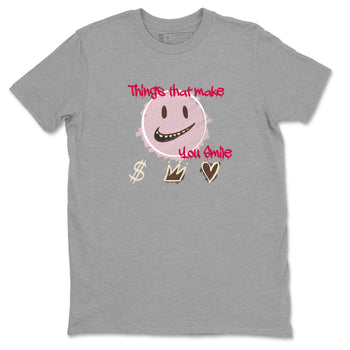 Dunk Cacao Wow And Pink Foam shirts to match jordans Things That Make You Smile sneaker match tees Dunk Cacao Wow And Pink Foam SNRT Sneaker Tees streetwear brand Heather Grey 2 unisex cotton tee