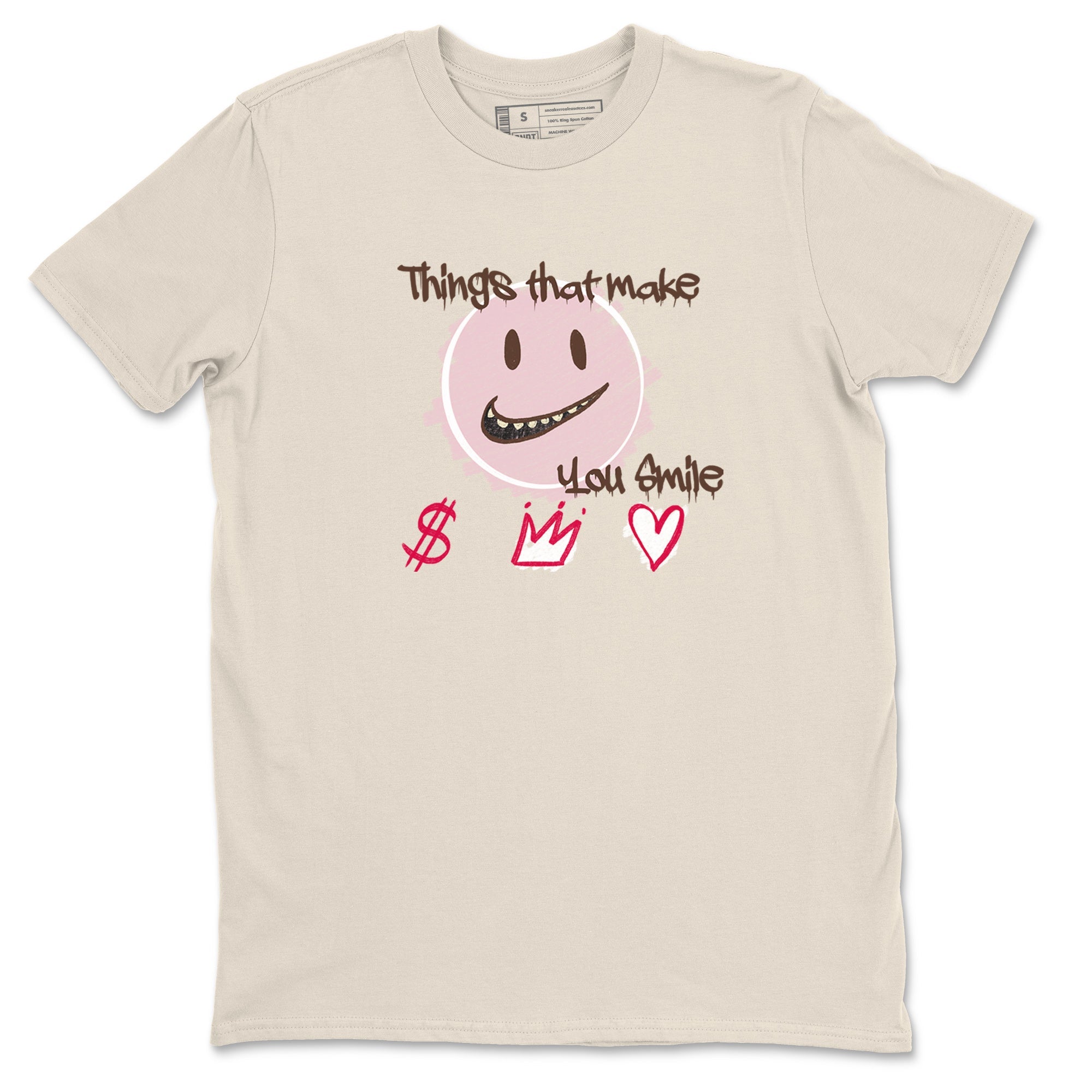 Dunk Cacao Wow And Pink Foam shirts to match jordans Things That Make You Smile sneaker match tees Dunk Cacao Wow And Pink Foam SNRT Sneaker Tees streetwear brand Natural 2 unisex cotton tee