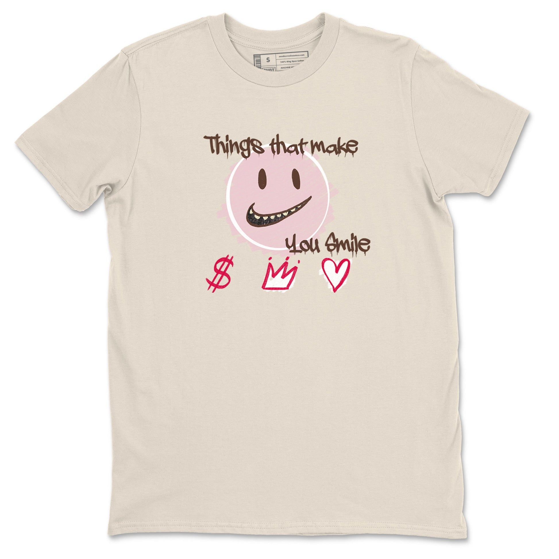 Dunk Cacao Wow And Pink Foam shirts to match jordans Things That Make You Smile sneaker match tees Dunk Cacao Wow And Pink Foam SNRT Sneaker Tees streetwear brand Natural 2 unisex cotton tee