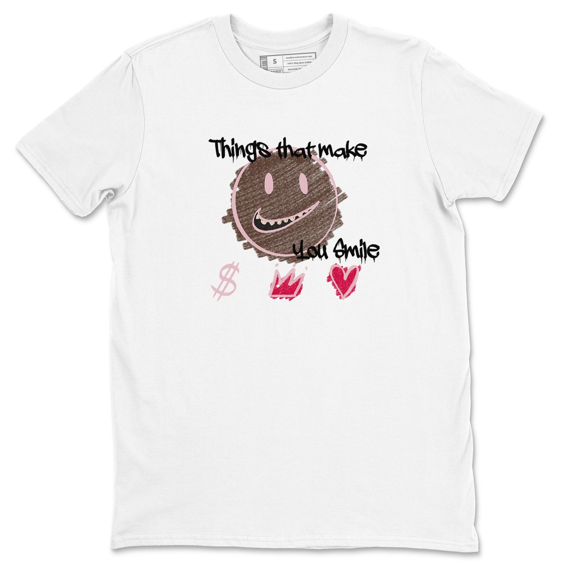 Dunk Cacao Wow And Pink Foam shirts to match jordans Things That Make You Smile sneaker match tees Dunk Cacao Wow And Pink Foam SNRT Sneaker Tees streetwear brand White 2 unisex cotton tee