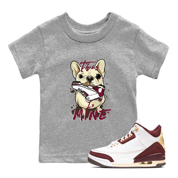 3s A Ma Maniere x Burgundy Crush shirts to match jordans This Is Mine sneaker match teesA Ma Maniére x Air Jordan 3 "Burgundy Crush" SNRT Sneaker Tees streetwear brand Baby and Youth Heather Grey 1 cotton tee