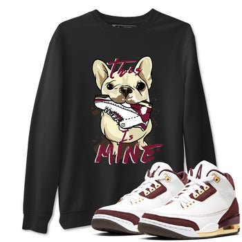 3s A Ma Maniere x Burgundy Crush shirts to match jordans This Is Mine sneaker match teesA Ma Maniére x Air Jordan 3 "Burgundy Crush" SNRT Sneaker Tees streetwear brand Black 1 unisex cotton tee
