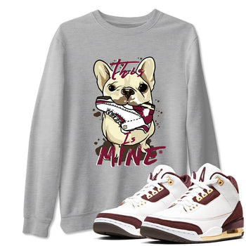 3s A Ma Maniere x Burgundy Crush shirts to match jordans This Is Mine sneaker match teesA Ma Maniére x Air Jordan 3 "Burgundy Crush" SNRT Sneaker Tees streetwear brand Heather Grey 1 unisex cotton tee