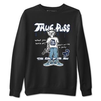 1s Denim shirts to match jordans Thug Puss sneaker match tees Air Jordan 1 Denim SNRT Sneaker Tees streetwear brand Black 2 unisex cotton tee