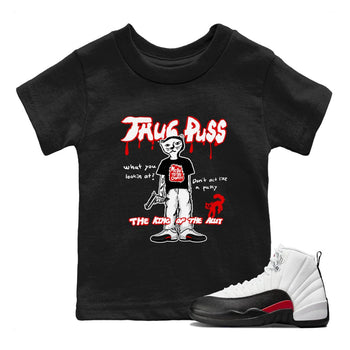 12s Taxi Flip shirt to match jordans Thug Puss sneaker tees Air Jordan 12 Taxi Flip SNRT sneaker release tees baby toddler Black 1 cotton Shirt