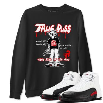 12s Taxi Flip shirt to match jordans Thug Puss sneaker tees Air Jordan 12 Taxi Flip SNRT Sneaker Release Tees unisex cotton Black 1 crew neck shirt