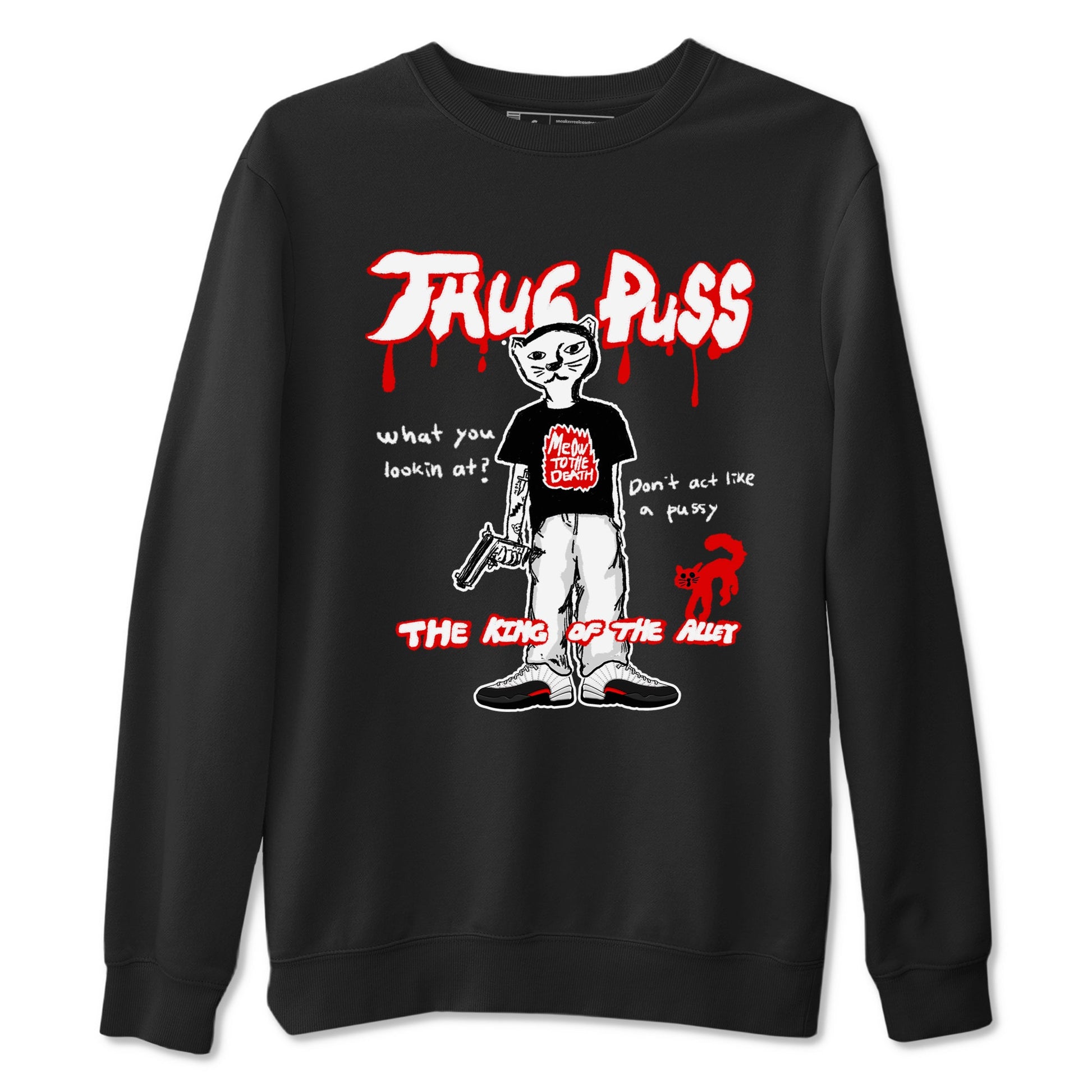12s Taxi Flip shirt to match jordans Thug Puss sneaker tees Air Jordan 12 Taxi Flip SNRT Sneaker Release Tees unisex cotton Black 2 crew neck shirt