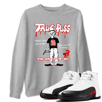 12s Taxi Flip shirt to match jordans Thug Puss sneaker tees Air Jordan 12 Taxi Flip SNRT Sneaker Release Tees unisex cotton Heather Grey 1 crew neck shirt