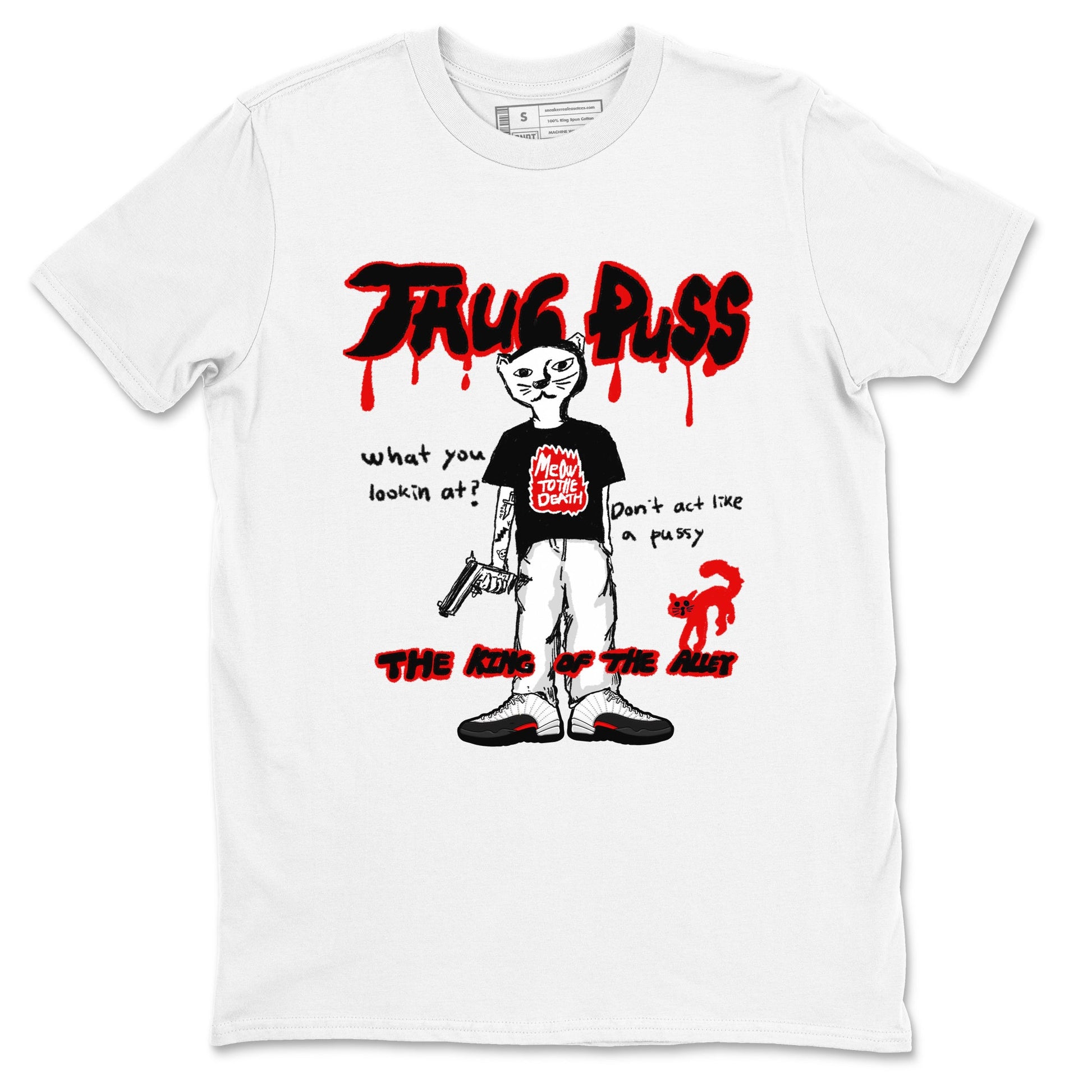 12s Taxi Flip shirt to match jordans Thug Puss sneaker tees Air Jordan 12 Taxi Flip SNRT Sneaker Release Tees unisex cotton White 2 crew neck shirt