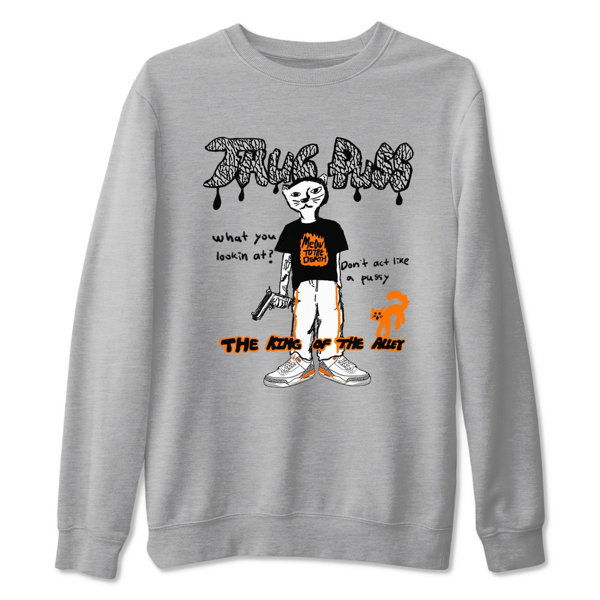 AJ3 Georgia Peach shirt to match jordans Thug Puss sneaker tees Air Jordan 3 Retro Georgia Peach SNRT sneaker release Tees unisex cotton Heather Grey 2 crew neck shirt
