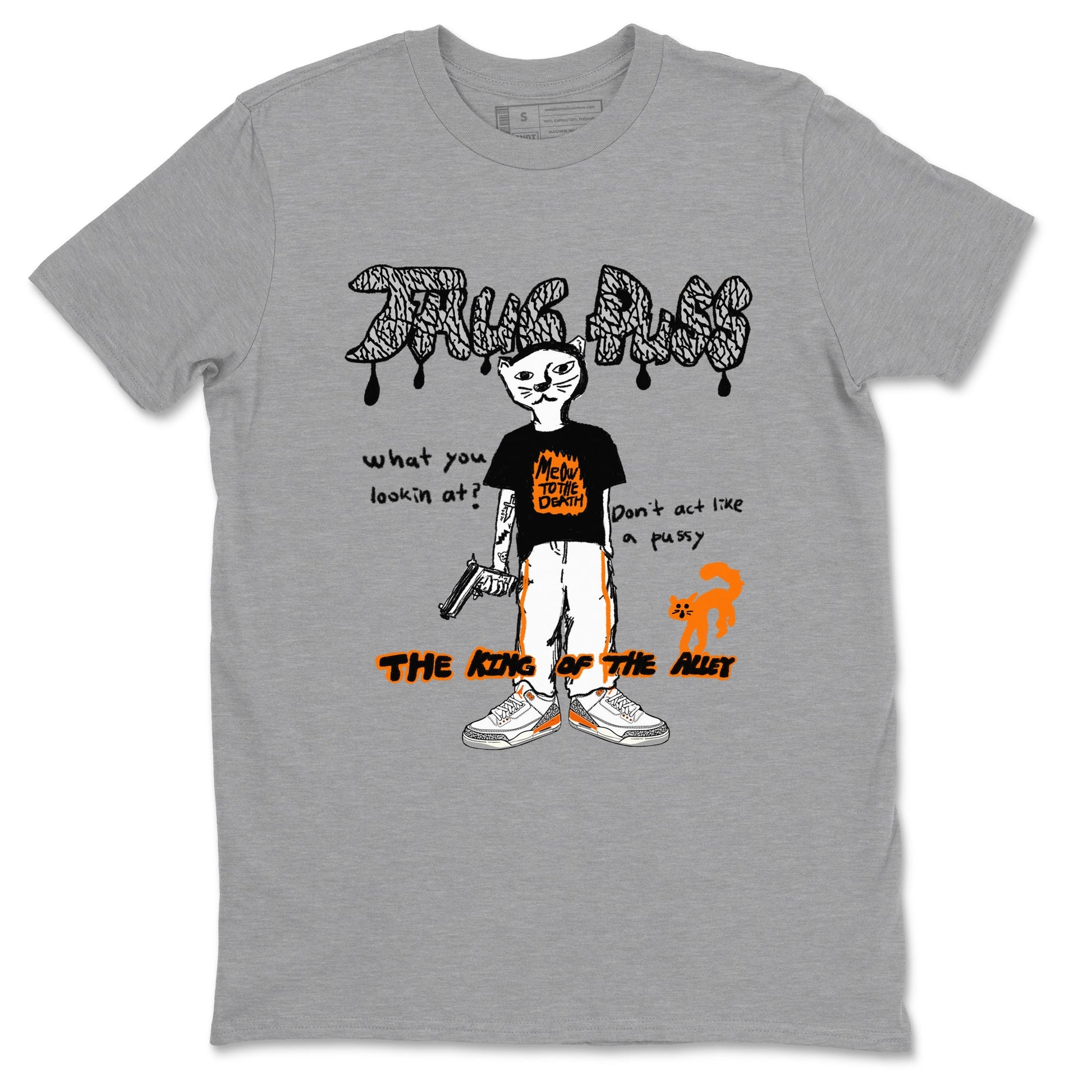 AJ3 Georgia Peach shirt to match jordans Thug Puss sneaker tees Air Jordan 3 Retro Georgia Peach SNRT sneaker release Tees unisex cotton Heather Grey 2 crew neck shirt