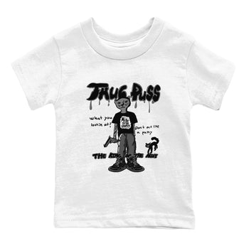 4s Black Cat shirts to match jordans Thug Puss sneaker match tees Air Jordan 4 Black Cat match shoes to clothes SNRT Sneaker Tees Youth Baby White 2 tee