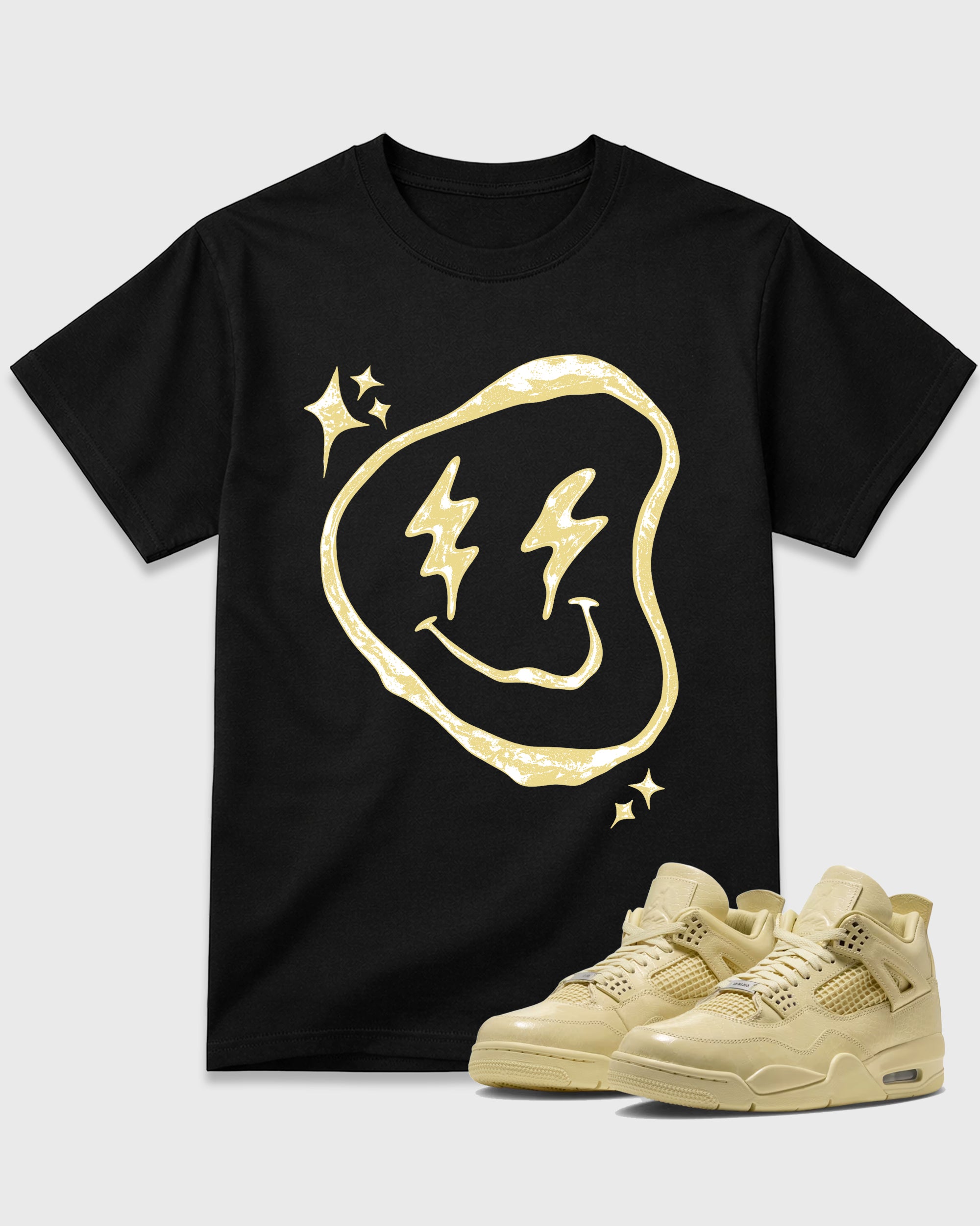 Thunder Daze Graphic T-Shirt featuring original streetwear artwork designed to match the Air Jordan 4 X J Balvin 'Amazonas'. Black 1 Graphic T-Shirt.