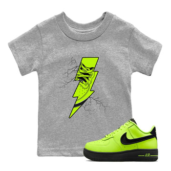 Air Force 1 Low Dance Volt shirts to match jordans Thunder Kick sneaker match tees Air Force 1 Volt match shoes to clothes SNRT Sneaker Tees Youth Baby Heather Grey 1 tee