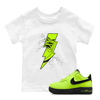 Air Force 1 Low Dance Volt shirts to match jordans Thunder Kick sneaker match tees Air Force 1 Volt match shoes to clothes SNRT Sneaker Tees Youth Baby White 1 tee