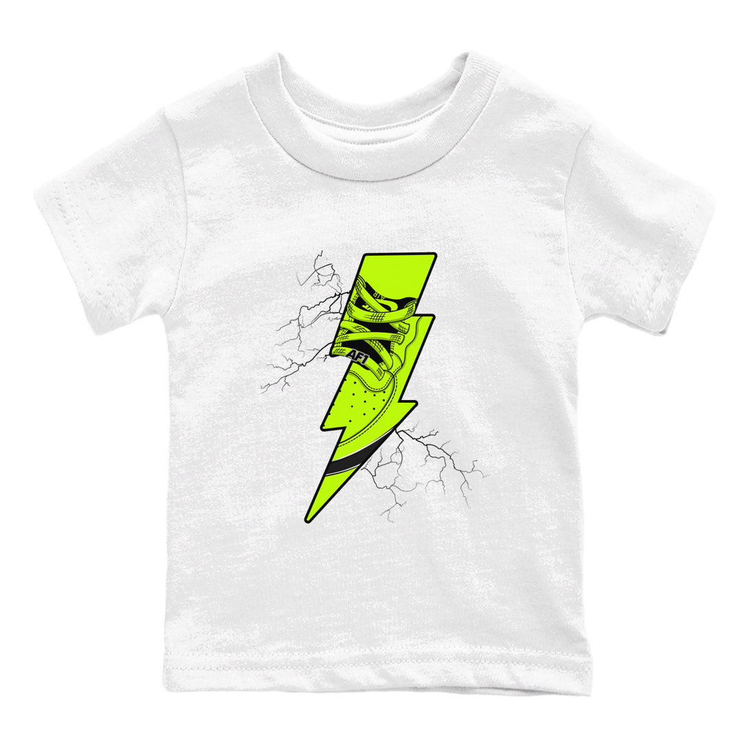 Air Force 1 Low Dance Volt shirts to match jordans Thunder Kick sneaker match tees Air Force 1 Volt match shoes to clothes SNRT Sneaker Tees Youth Baby White 2 tee