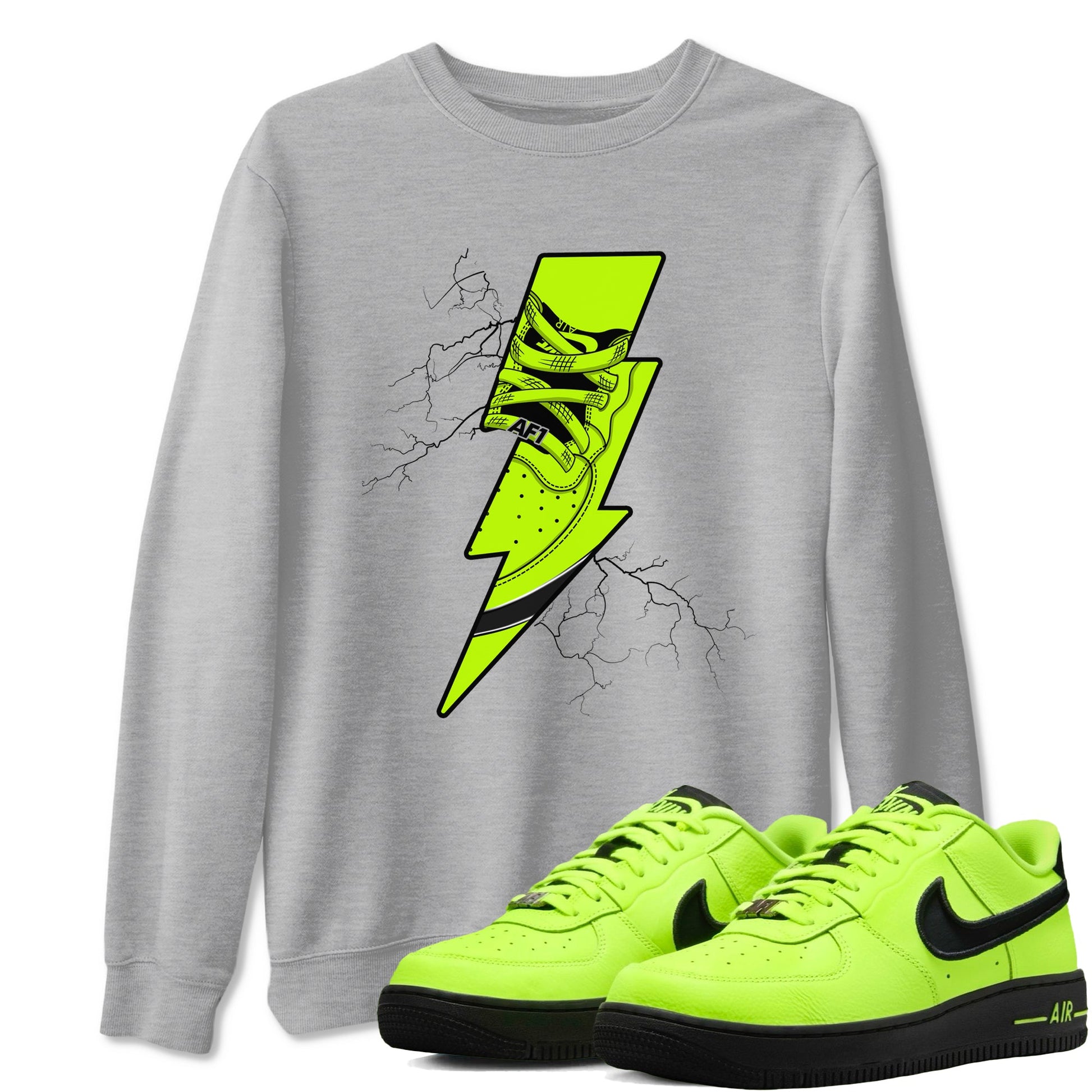 Air Force 1 Low Dance Volt shirts to match jordans Thunder Kick sneaker match tees Air Force 1 Volt match shoes to clothes SNRT Sneaker Tees unisex cotton Heather Grey 1 shirts