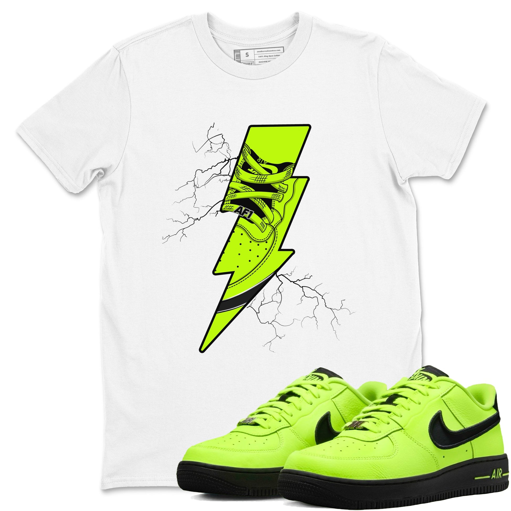 Air Force 1 Low Dance Volt shirts to match jordans Thunder Kick sneaker match tees Air Force 1 Volt match shoes to clothes SNRT Sneaker Tees unisex cotton White 1 shirts