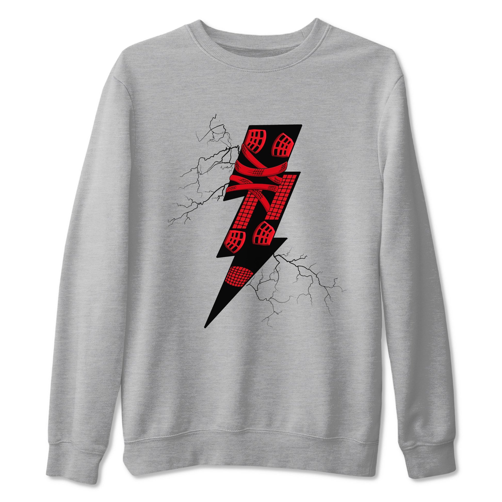 4s Red Thunder shirts to match jordans Thunder Kick sneaker match tees Air Jordan 4 Red Thunder SNRT Sneaker Tees streetwear brand Heather Grey 2 unisex cotton tee