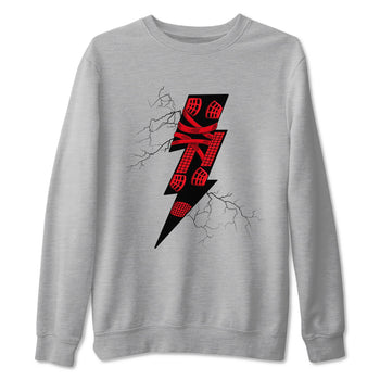 4s Red Thunder shirts to match jordans Thunder Kick sneaker match tees Air Jordan 4 Red Thunder SNRT Sneaker Tees streetwear brand Heather Grey 2 unisex cotton tee