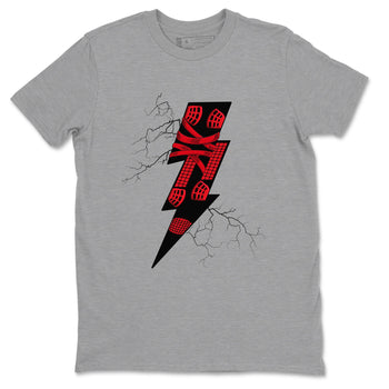 4s Red Thunder shirts to match jordans Thunder Kick sneaker match tees Air Jordan 4 Red Thunder SNRT Sneaker Tees streetwear brand Heather Grey 2 unisex cotton tee