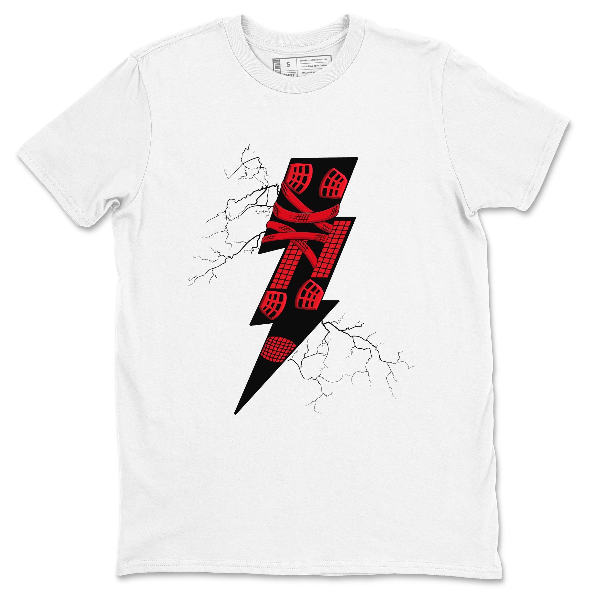 4s Red Thunder shirts to match jordans Thunder Kick sneaker match tees Air Jordan 4 Red Thunder SNRT Sneaker Tees streetwear brand White 2 unisex cotton tee