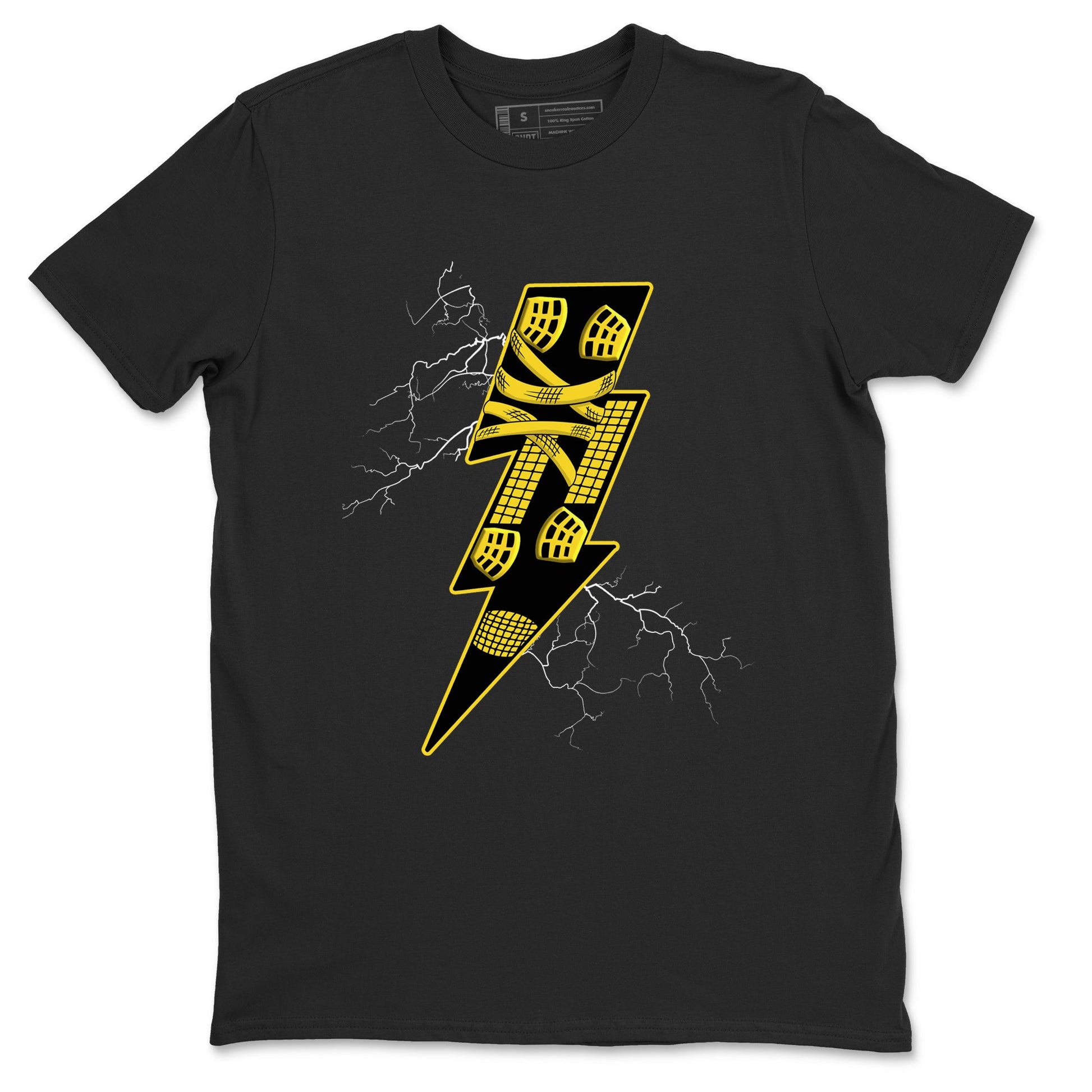 AJ4 Thunder shirts to match jordans Thunder Kick sneaker match tees Air Jordan 4 Thunder SNRT Sneaker Tees streetwear brand Black 2 unisex cotton tee