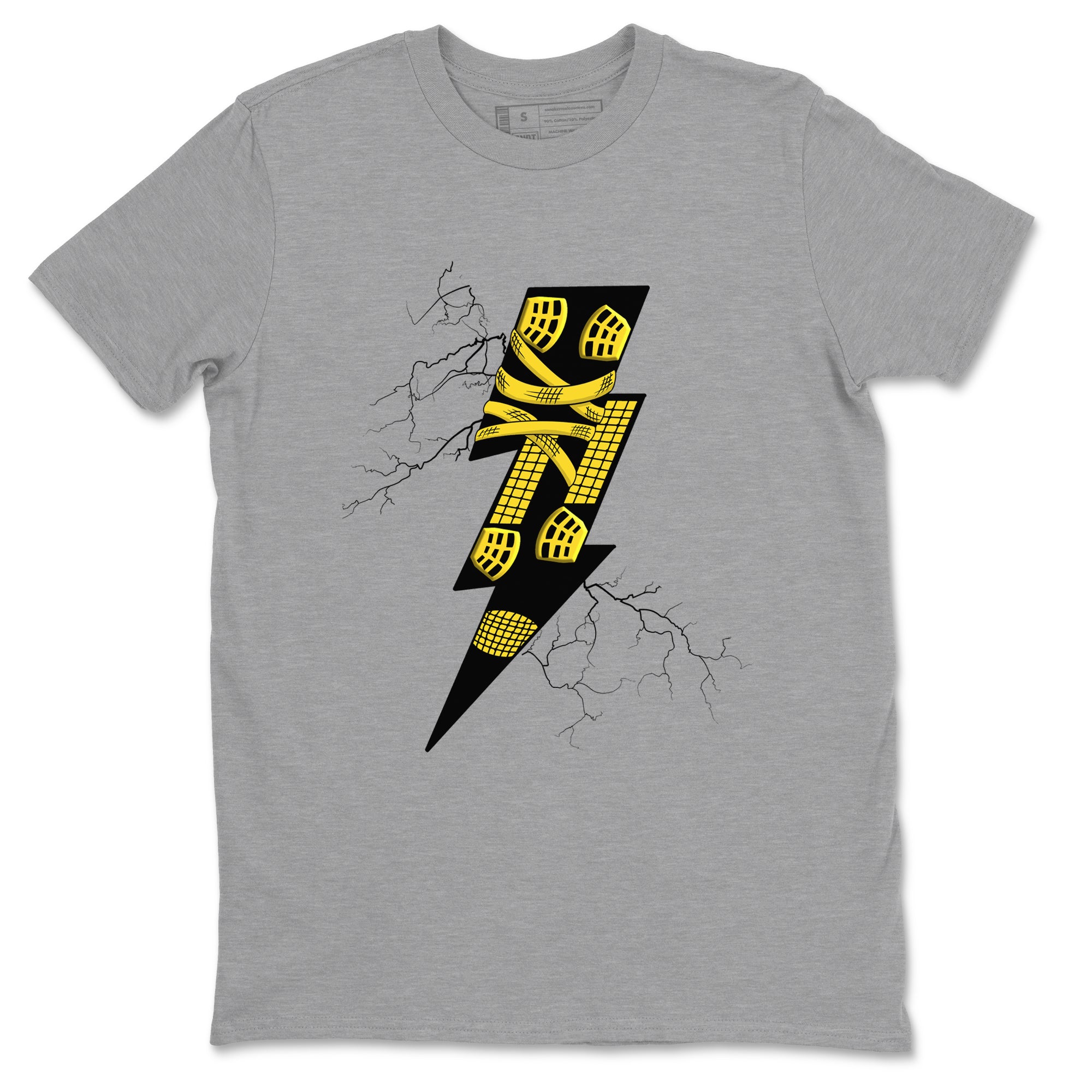 AJ4 Thunder shirts to match jordans Thunder Kick sneaker match tees Air Jordan 4 Thunder SNRT Sneaker Tees streetwear brand Heather Grey 2 unisex cotton tee