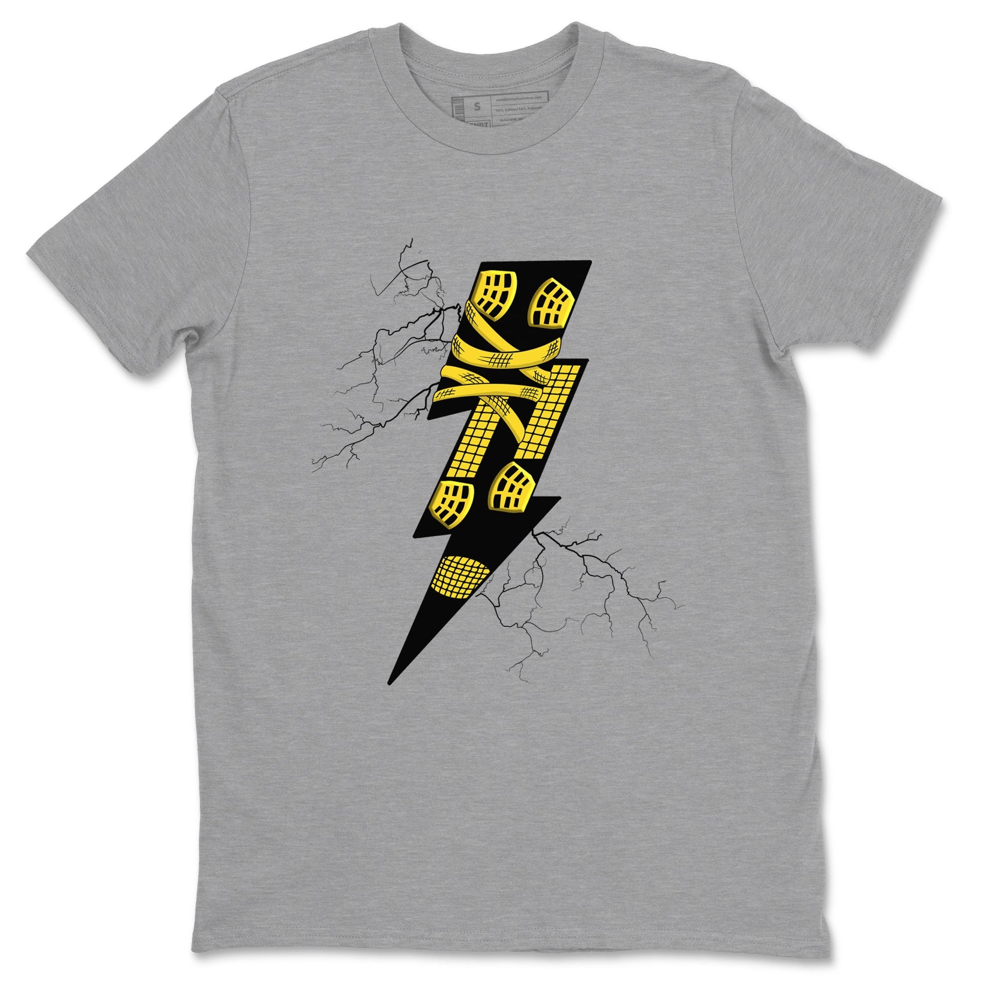 AJ4 Thunder shirts to match jordans Thunder Kick sneaker match tees Air Jordan 4 Thunder SNRT Sneaker Tees streetwear brand Heather Grey 2 unisex cotton tee