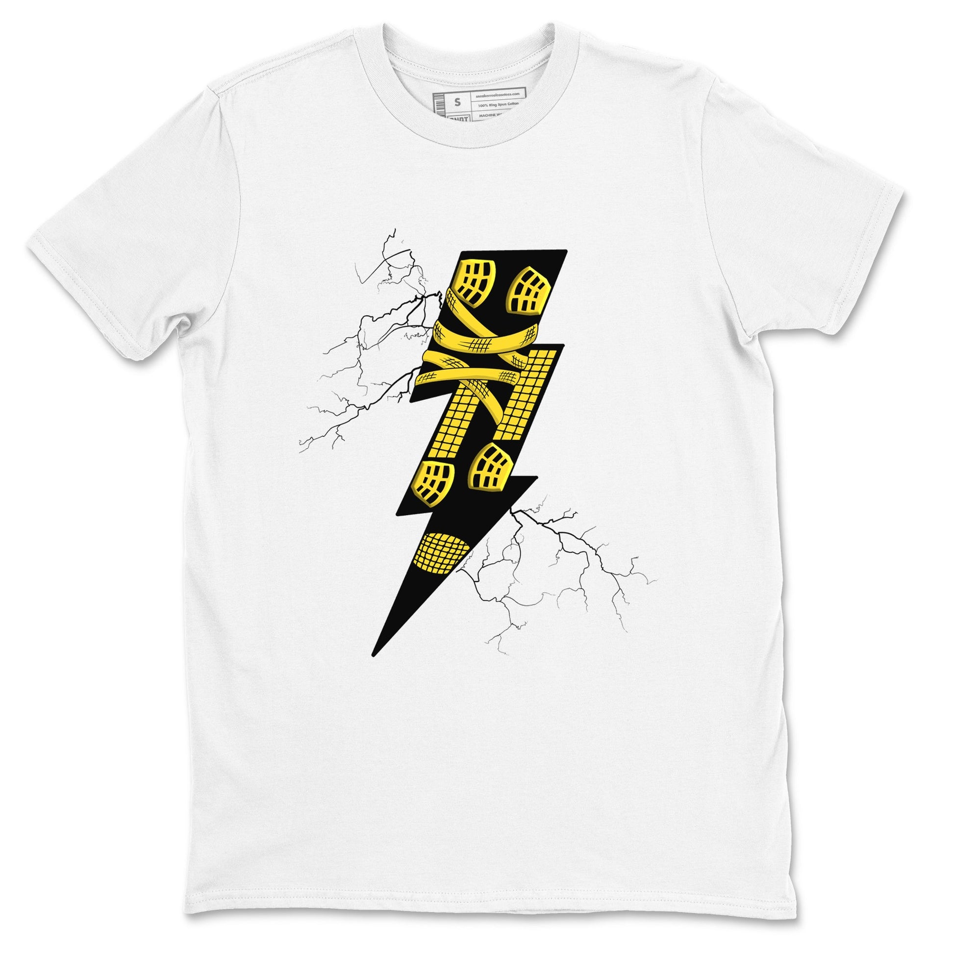 AJ4 Thunder shirts to match jordans Thunder Kick sneaker match tees Air Jordan 4 Thunder SNRT Sneaker Tees streetwear brand White 2 unisex cotton tee