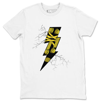 AJ4 Thunder shirts to match jordans Thunder Kick sneaker match tees Air Jordan 4 Thunder SNRT Sneaker Tees streetwear brand White 2 unisex cotton tee
