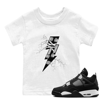 AJ4 White Thunder shirts to match jordans Thunder Kick sneaker match tees Air Jordan 4 White Thunder SNRT Sneaker Tees streetwear brand Baby and Youth White 1 cotton tee