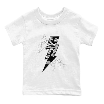 AJ4 White Thunder shirts to match jordans Thunder Kick sneaker match tees Air Jordan 4 White Thunder SNRT Sneaker Tees streetwear brand Baby and Youth White 2 cotton tee
