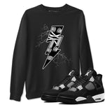 AJ4 White Thunder shirts to match jordans Thunder Kick sneaker match tees Air Jordan 4 White Thunder SNRT Sneaker Tees streetwear brand Black 1 unisex cotton tee