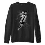 AJ4 White Thunder shirts to match jordans Thunder Kick sneaker match tees Air Jordan 4 White Thunder SNRT Sneaker Tees streetwear brand Black 2 unisex cotton tee