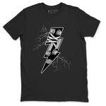 AJ4 White Thunder shirts to match jordans Thunder Kick sneaker match tees Air Jordan 4 White Thunder SNRT Sneaker Tees streetwear brand Black 2 unisex cotton tee