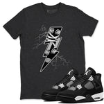 AJ4 White Thunder shirts to match jordans Thunder Kick sneaker match tees Air Jordan 4 White Thunder SNRT Sneaker Tees streetwear brand Charcoal Heather 1 unisex cotton tee