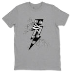 AJ4 White Thunder shirts to match jordans Thunder Kick sneaker match tees Air Jordan 4 White Thunder SNRT Sneaker Tees streetwear brand Heather Grey 2 unisex cotton tee