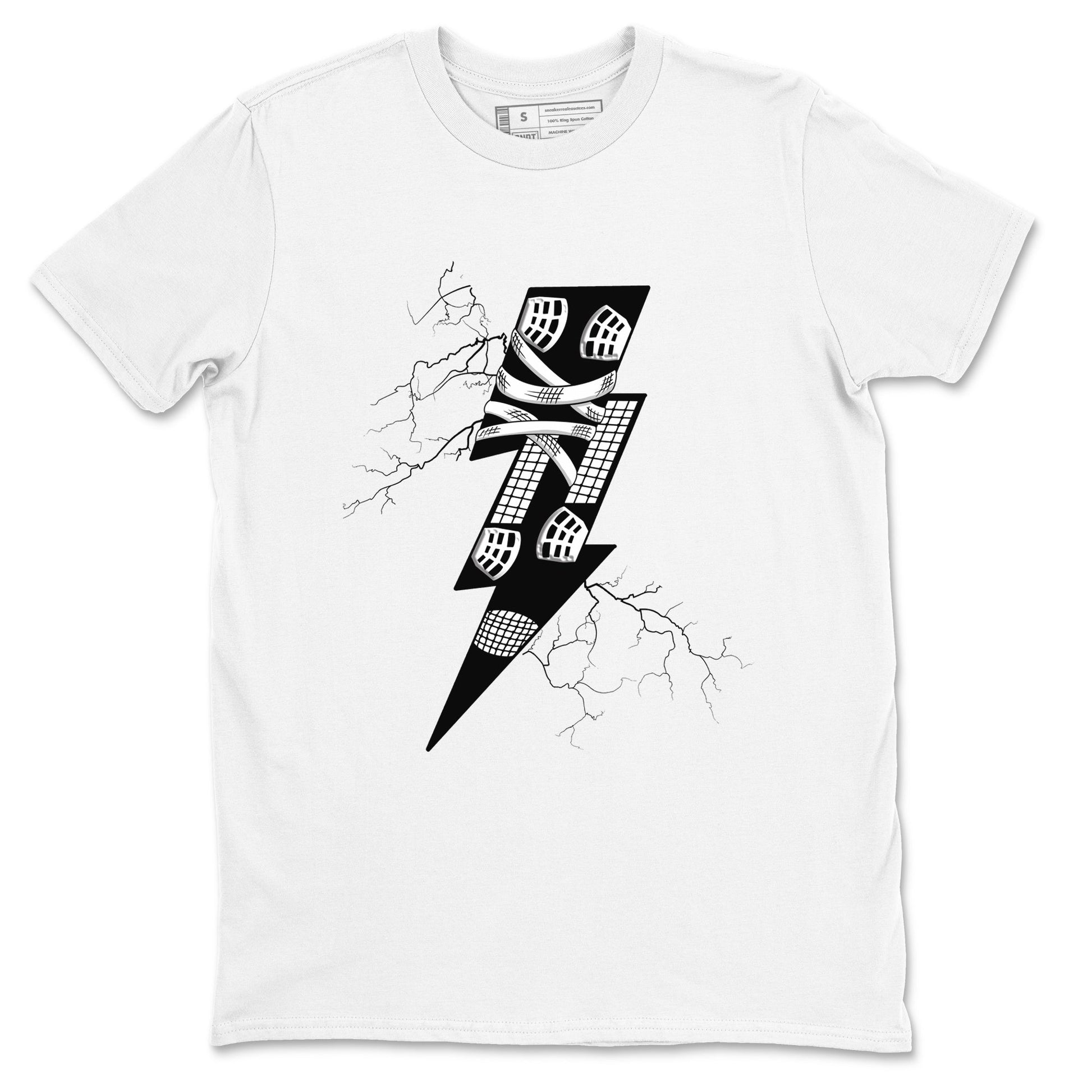 AJ4 White Thunder shirts to match jordans Thunder Kick sneaker match tees Air Jordan 4 White Thunder SNRT Sneaker Tees streetwear brand White 2 unisex cotton tee