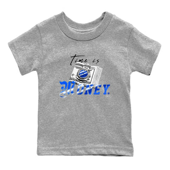 Air Foamposite One Royal shirts to match jordans Time Is Money sneaker match tees Air Foamposite One Royal SNRT Sneaker Release Tees Youth Baby Heather Grey 2 crew neck shirts