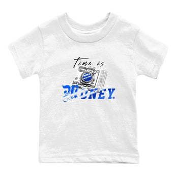 Air Foamposite One Royal shirts to match jordans Time Is Money sneaker match tees Air Foamposite One Royal SNRT Sneaker Release Tees Youth Baby White 2 crew neck shirts