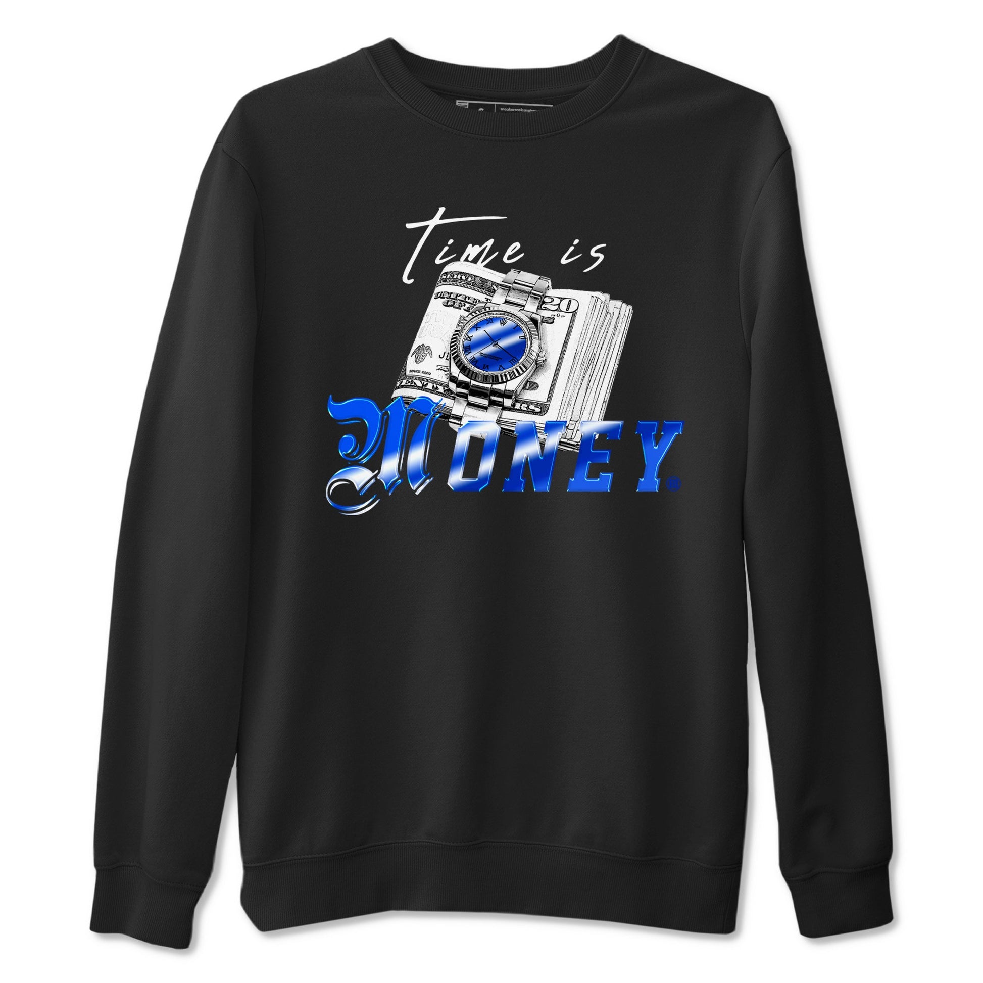 Air Foamposite One Royal shirts to match jordans Time Is Money sneaker match tees Air Foamposite One Royal SNRT Sneaker Release Tees unisex cotton Black 2 crew neck shirts