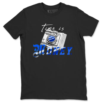Air Foamposite One Royal shirts to match jordans Time Is Money sneaker match tees Air Foamposite One Royal SNRT Sneaker Release Tees unisex cotton Black 2 crew neck shirts