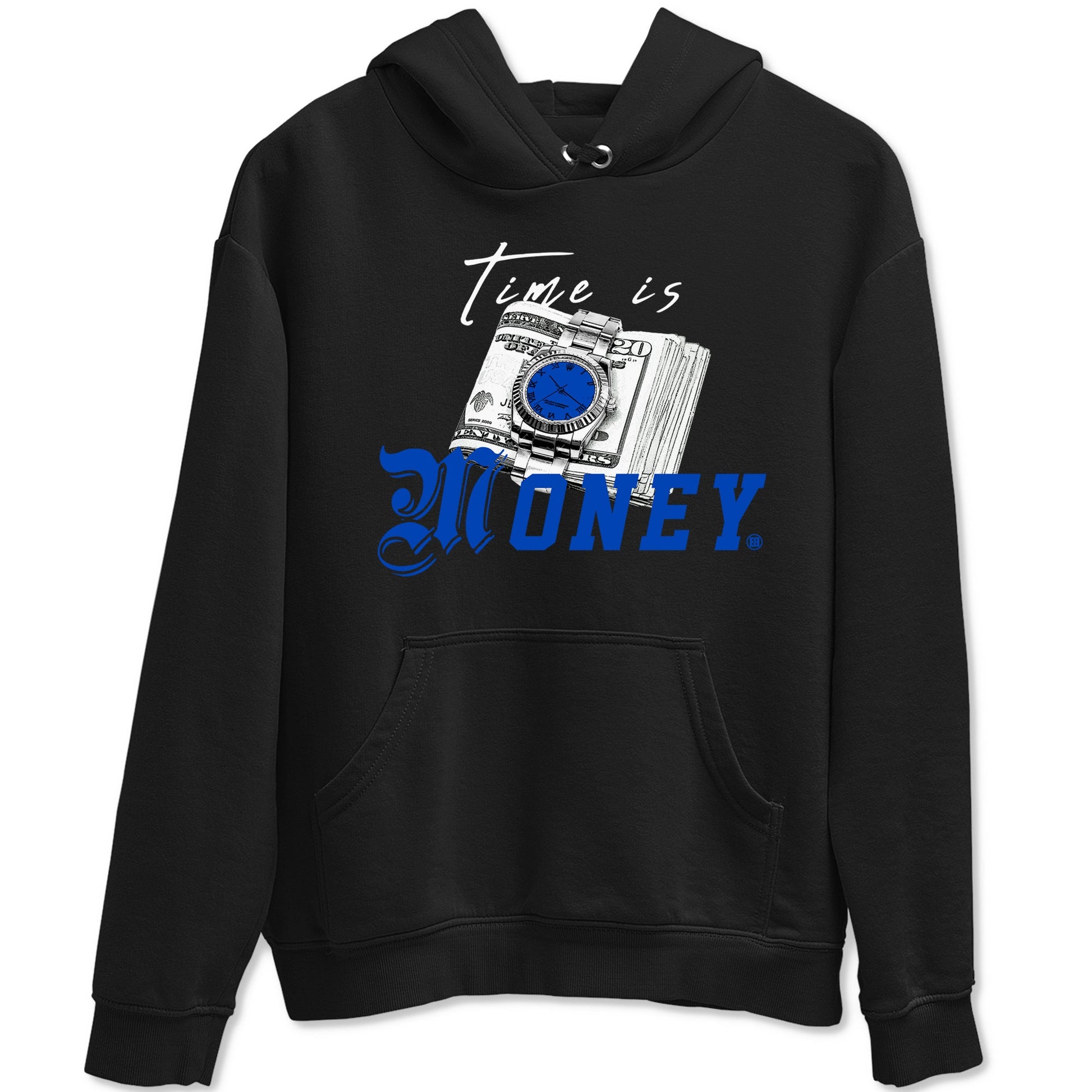 1s Game Royal shirts to match jordans Time Is Money sneaker match tees Air Jordan 1 Retro Low OG Game Royal match shoes to clothes SNRT Sneaker Tees unisex cotton Black 2 shirts