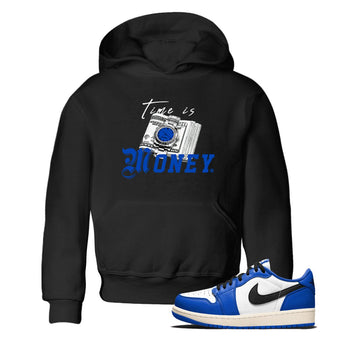 1s Game Royal shirts to match jordans Time Is Money sneaker match tees Air Jordan 1 Retro Low OG Game Royal match shoes to clothes SNRT Sneaker Tees Youth Baby Black 1 tee