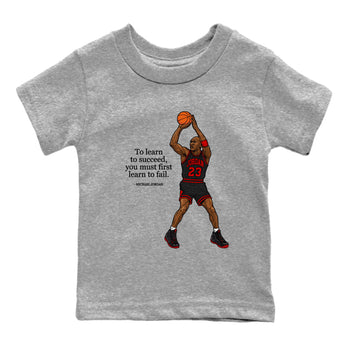Sneaker match tees – Sneaker Tees To Match Air Foamposite Cough Drop Shoes – To Learn To Succeed You Must First Learn To Fail Kids T-Shirt Heather Grey 2