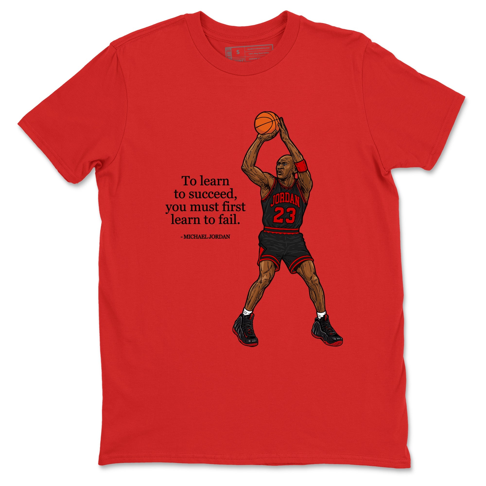 Sneaker match tees – Sneaker Tees To Match Air Foamposite Cough Drop Shoes – To Learn To Succeed You Must First Learn To Fail Tee Red 2