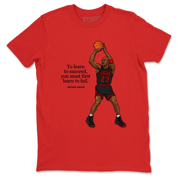Sneaker match tees – Sneaker Tees To Match Air Foamposite Cough Drop Shoes – To Learn To Succeed You Must First Learn To Fail Tee Red 2