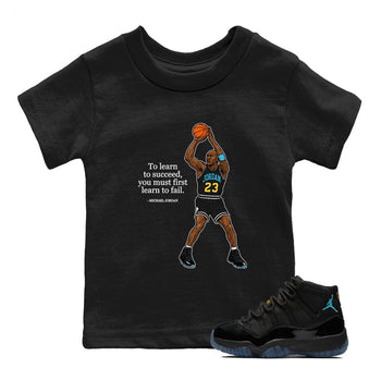 Sneaker Threads – Sneaker Tees To Match Air Jordan 11 Retro Gamma – To Learn To Succeed You Must First Learn To Fail Youth Graphic Tee Black 1. Perfect for Jordan releases 2025 colorways.