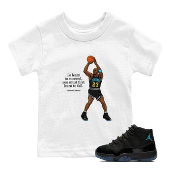 Sneaker Threads – Sneaker Tees To Match Air Jordan 11 Retro Gamma – To Learn To Succeed You Must First Learn To Fail Youth Graphic Tee White 1. Perfect for Jordan releases 2025 colorways.
